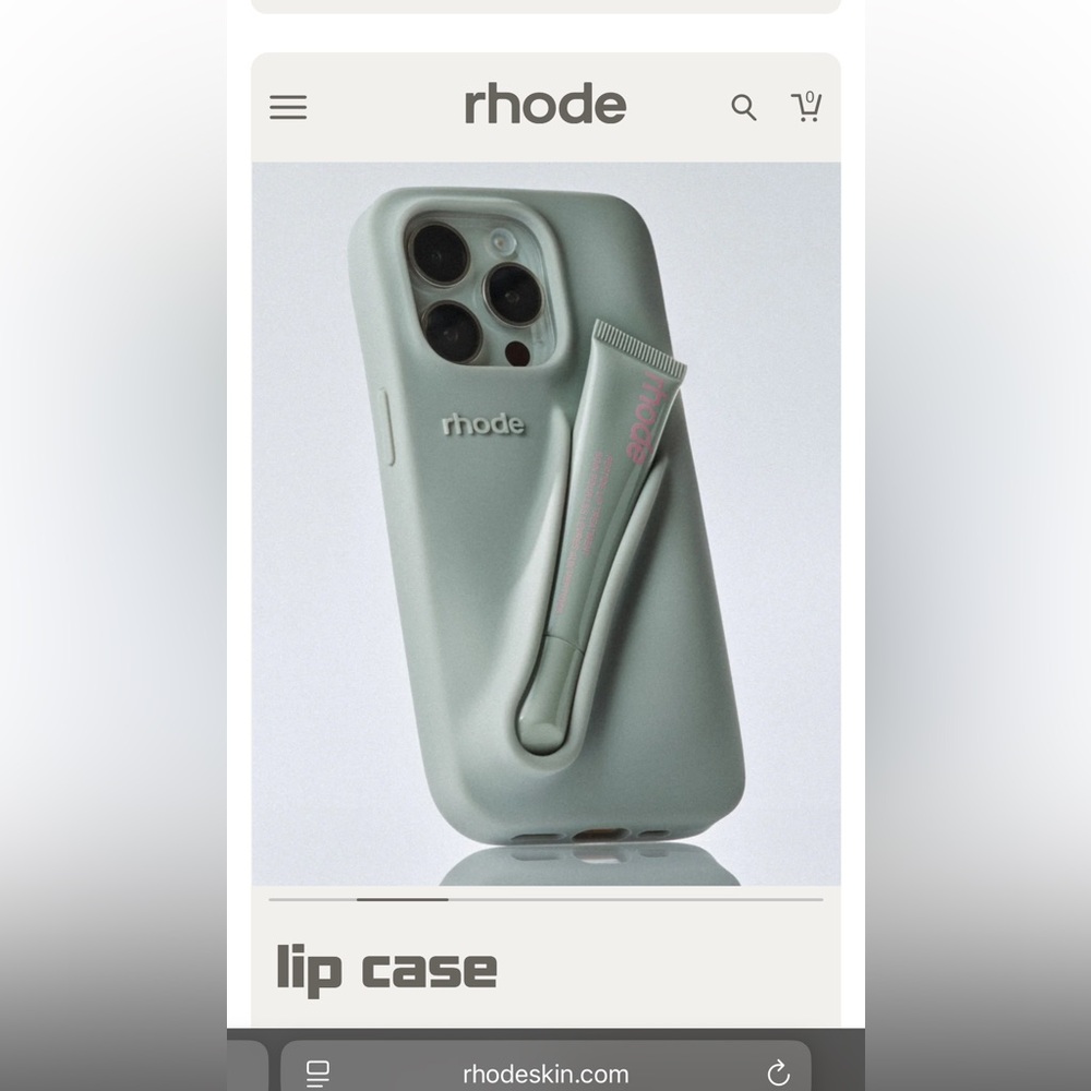 NWT - 15ProMax RHODE Grey Silicone Phone Case with Lip Treatment (never used)